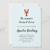 Invitation Homard Prépa Rayure Bleue Été J'ai eu Onze ans (Devant)