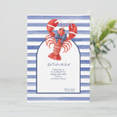 Invitation Homard rayé d'été (Debout devant)