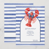 Invitation Homard rayé d'été (Devant / Derrière)
