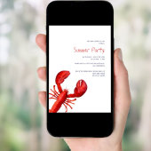 Invitation Homard rouge de fête d'été