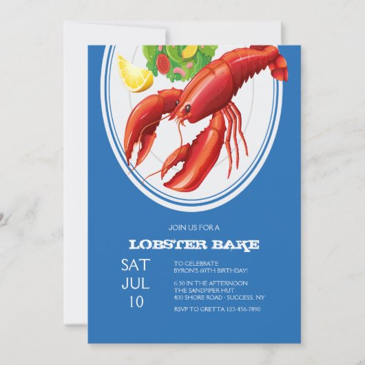 Invitation Homard sur plaque (Devant)