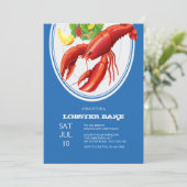 Invitation Homard sur plaque (Debout devant)