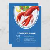 Invitation Homard sur plaque (Devant / Derrière)