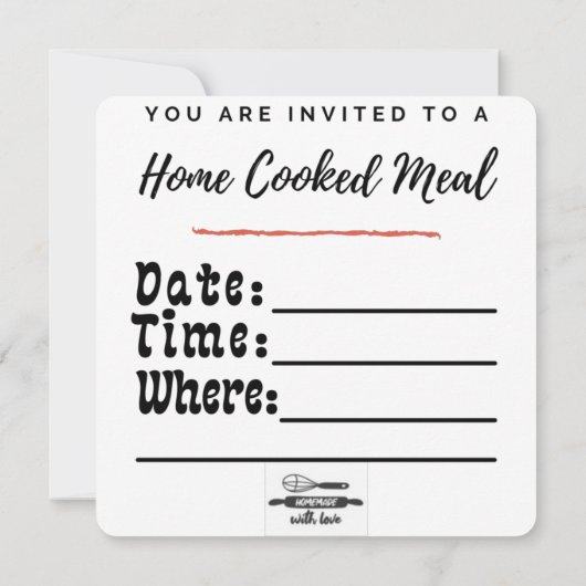 Invitation Home Repas cuisiné (Dos)