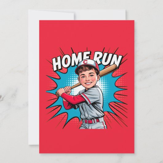 Invitation Home Run Boy Anniversaire Bash (Dos)