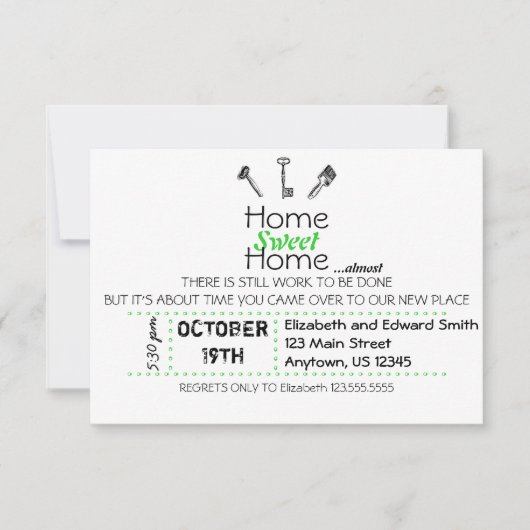 Invitation Home Sweet Home (Devant)