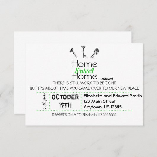 Invitation Home Sweet Home (Devant / Derrière)