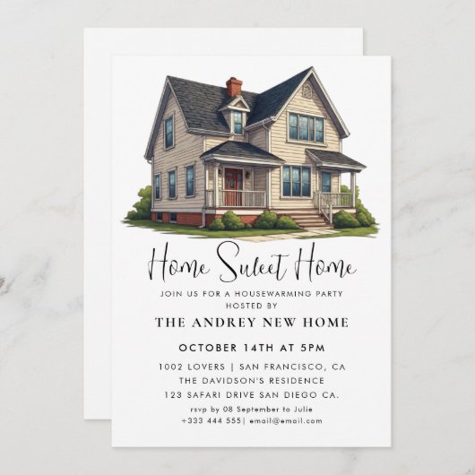 Invitation Home Sweet Home (Devant / Derrière)