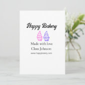 Invitation Homemade bakery add your text name custom (Debout devant)
