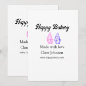 Invitation Homemade bakery add your text name custom (Devant / Derrière)