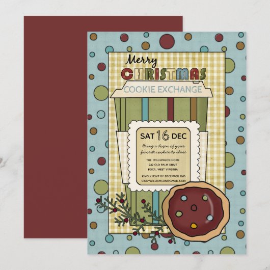 Invitation Homespun Country Christmas Christmas Cookie Exchan (Devant / Derrière)