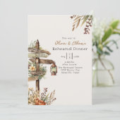 Invitation HOMESPUN - Dîner de répétition Mariage rustique (Debout devant)