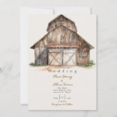 Invitation HOMESPUN - Rustic Barn Mariage (Devant)