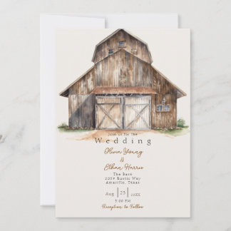 Invitation HOMESPUN - Rustic Barn Mariage