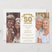 Invitation Hommage Au 50ème Anniversaire Mariage 2 Photo (Devant)