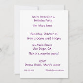 Invitation Hommage rose aux survivants du cancer du sein en s (Dos)