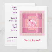 Invitation Hommage rose aux survivants du cancer du sein en s (Devant / Derrière)