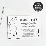 Invitation Homme Adulte Funny Pêche Anniversaire Parti de ret<br><div class="desc">"Secourt Party. Secourir du poisson à l'eau et de la bière à la bouteille." Une invitation pour adultes amusante pour une fête d'anniversaire de pêche,  une fête de retraite ou une fête de célibataire.</div>