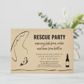 Invitation Homme Adulte Funny Pêche Anniversaire Parti de ret (Debout devant)