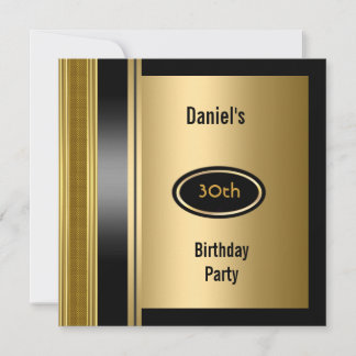 Invitation Homme Bronze Or Métal 30e Anniversaire Bronze