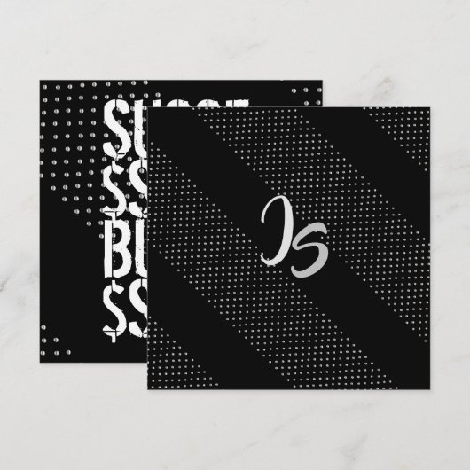 Invitation Homme d'affaires prospère Monogramme d'argent pers (Devant / Derrière)