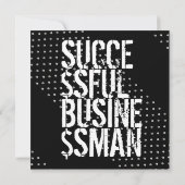 Invitation Homme d'affaires prospère Monogramme d'argent pers (Dos)