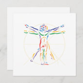 Invitation Homme d'anatomie de DaVinci dans des couleurs de (Devant / Derrière)