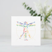 Invitation Homme d'anatomie de DaVinci dans des couleurs de (Debout devant)
