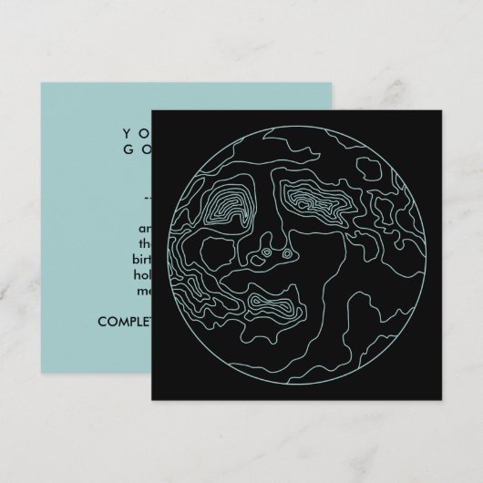 Invitation homme dans la lune (Devant / Derrière)