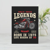 Invitation Homme de 50 ans Motard Moto Chopper 1975 (Debout devant)