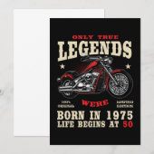 Invitation Homme de 50 ans Motard Moto Chopper 1975 (Devant / Derrière)