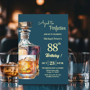 Invitation Homme de 88 ans au whisky d'anniversaire parfait
