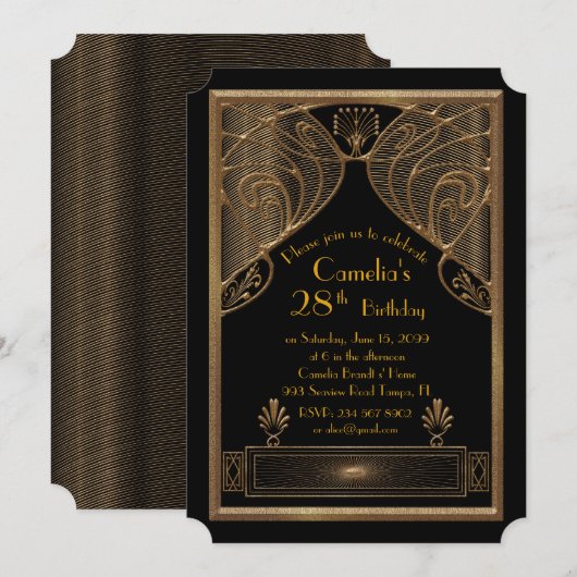 Invitation Homme de femme d'invitation de fête (Devant / Derrière)