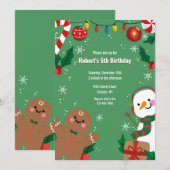 Invitation Homme de pain d'épices et neige (Devant / Derrière)