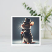 Invitation Homme de souris, fête d'anniversaire de souris (Debout devant)