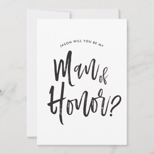 Invitation Homme d'Honneur | Style de Script Mariage personna (Devant)
