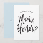 Invitation Homme d'Honneur | Style de Script Mariage personna (Devant / Derrière)