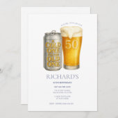 Invitation Homme du 50e anniversaire, Cold One pour l'Ancien (Devant / Derrière)