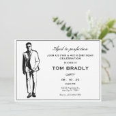 Invitation Homme élégant avec lunettes de soleil et costume A (Debout devant)