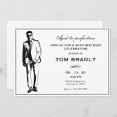 Invitation Homme élégant avec lunettes de soleil et costume A (Devant / Derrière)