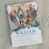 Invitation Homme et chien Adulte Pêche fête d'anniversaire