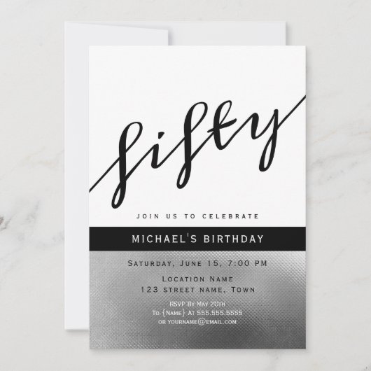 Invitation Homme moderne 50e anniversaire (Devant)
