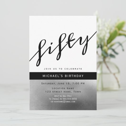 Invitation Homme moderne 50e anniversaire (Debout devant)