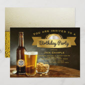 Invitation Homme N'Importe Quel Nombre Bière Anniversaire Inv (Devant / Derrière)