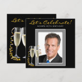 Invitation Homme N'Importe Quel Numéro Photo Anniversaire (Devant / Derrière)