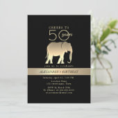 Invitation Homme noir et or 50e anniversaire (Debout devant)