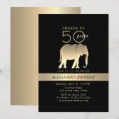 Invitation Homme noir et or 50e anniversaire (Devant / Derrière)