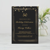 Invitation Homme noir et or 50e anniversaire (Debout devant)