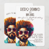Invitation Homme Retro Rewind 50e Anniversaire Shindig Party (Devant / Derrière)
