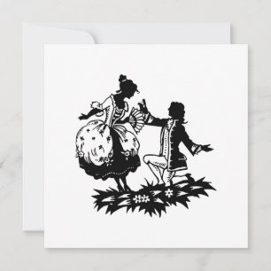 Invitation Homme victorien faisant sa demande à une femme Art